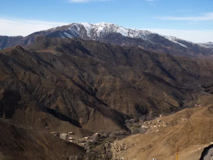Traditional Berber village nestled in the heart of the Atlas Mountains, Morocco