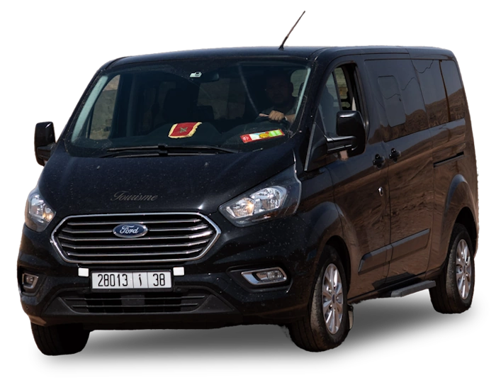 Ford Tourneo passenger van available for hire with driver in Morocco